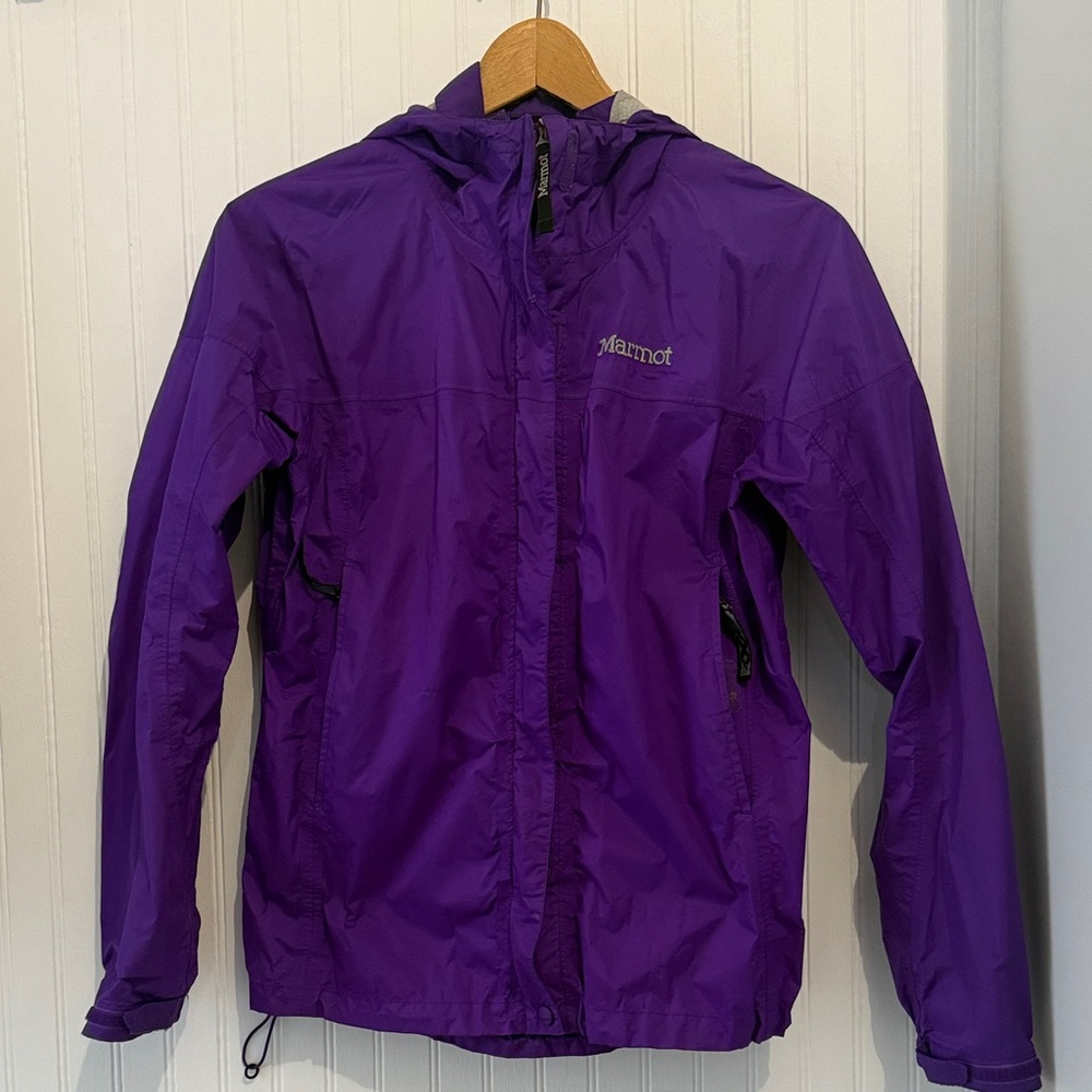 Water resistant Marmot Purple Rain Jacket